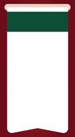 Vertical White Cream Label Ticket with Green Rectangle on Red Background vector