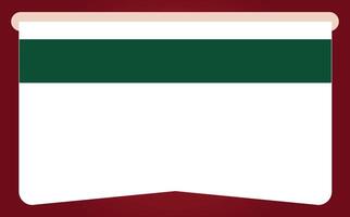 Horizontal White Cream Label Ticket with Green Rectangle on Red Background vector