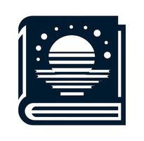 A book with a sun and waves of it vector