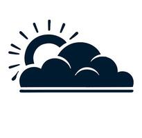 A cloud with sun and clouds on it vector