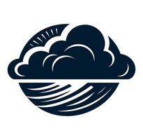 A black and white image of a cloud with waves vector