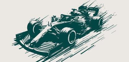 A racing modern car is shown in a drawing style vector