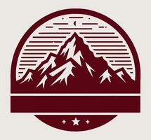 Mountain label with stars and mountains vector