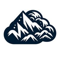 Mountains and clouds icon illustration vector