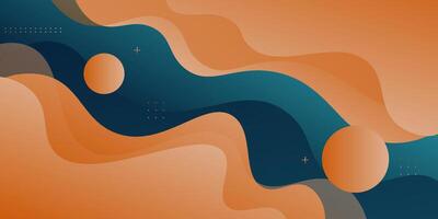 Abstract colorful orange and blue 3D wave pattern background. Trendy background design illustration. Eps10 vector