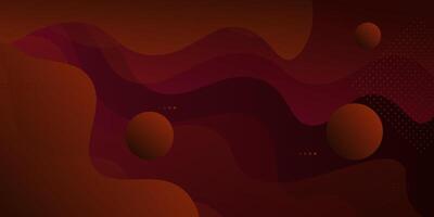 Dark orange and red geometric business banner design. Creative banner design with wave shape. Simple design on white horizontal banner. Eps10 vector