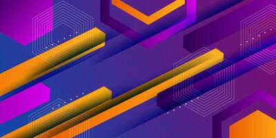 Abstract 3d background. Purple gradient background. Colorful hexagon element pattern. Hexagon banner design. eps10 vector