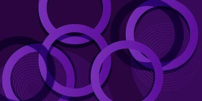 Purple abstract geometric 3D background. Blue elements with circle lines gradient pattern. Dynamic shapes composition. Eps10 vector