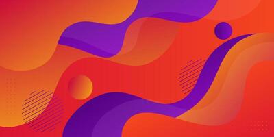 Modern orange purple geometric business banner design. Creative banner design with wave shape. Simple horizontal banner. Eps10 vector