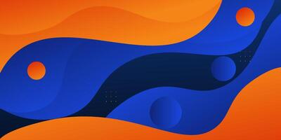 Abstract 3D business banner background. Colorful banner with orange and blue waves in the background. Creative and smart background design. Eps10 vector
