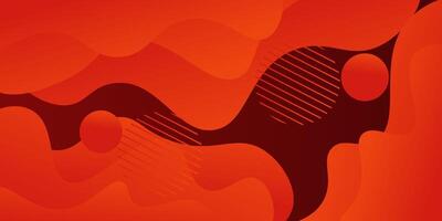 Abstract dark orange gradient 3D background. Simple wave shadow with circle pattern design. Eps10 vector