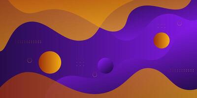 Orange and purple geometric business banner design. Creative banner design with wave shape and circle background for template. Simple horizontal banner. Eps10 vector