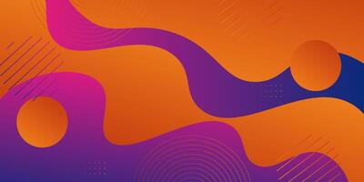 Modern orange purple geometric business banner design. Creative banner design with wave shape. Simple horizontal banner. vector