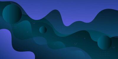 Abstract dark blue wave 3D geometric background. Wave color background with circle pattern design. Liquid shape composition. Eps10 vector