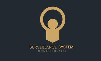 Creative and modern surveillance system logo design for security and monitoring solutions vector
