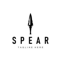 spear logo , simple minimalist hunting tool design vintage old retro silhouette symbol template vector