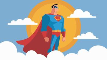 Superman Soaring Through on Sky vector