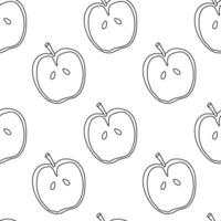 Simple outlined apple pattern on white background for design and decor projects vector