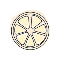 Citrus fruit slice shows vibrant yellow color and distinct segments against a soft background vector