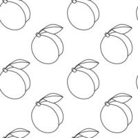 Decorative seamless pattern featuring outlined citrus fruits with leaves on a simple background vector