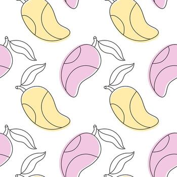 Abstract design featuring colorful mango shapes on a light background vector