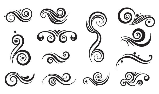 Dynamic Body Tribal Tattoo Art Swill Ornament Featuring Expressive Decorative Abstract Elements and Elegant Vintage Scroll Waves