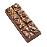 Dark chocolate bar with nuts and caramel png