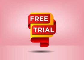 Free Trial tag label design text with stylist and colorful element, promotional for advertisement vector