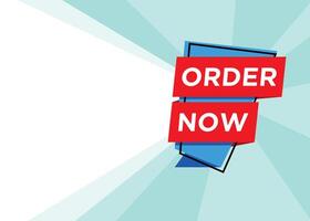 Text with stylist and colorful element related to Order Now, promotional tag label design for advertisement vector