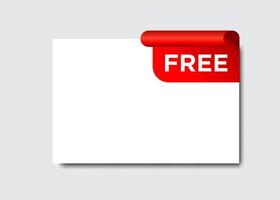 Free text on a rolled paper at the top right of blank space vector