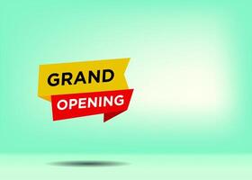 Text with stylist and colorful element related to Grand Opening, promotional tag label design for advertisement vector