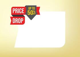 Price Drop text with stylist and colorful element, promotional tag label design for advertisement vector