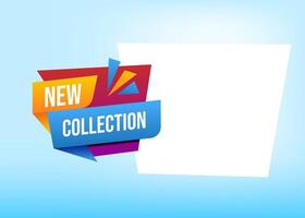 New Collection text with stylist and colorful element, promotional tag label design for advertisement vector