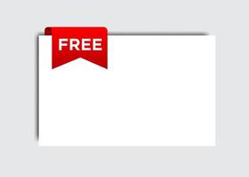 Free text on a red big ribbon appear from top left side of blank white space vector