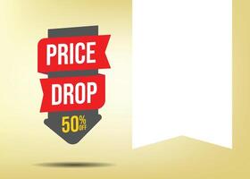 Stylist and colorful shape with Price Drop text for promotional tag label design for advertisement vector