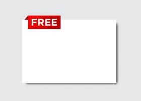 Free text on a simple red paper appear from top left side of blank white space vector