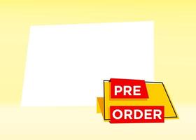 Pre Order tag label design text with stylist and colorful element, promotional for advertisement vector