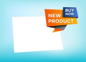 New Product tag label design text with stylist and colorful element, promotional for advertisement vector