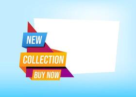 Promotional tag label design for advertisement for introducing New Collection vector