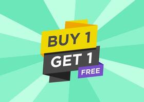 Buy 1 Get 1 Free tag label design text with stylist and colorful element, promotional for advertisement vector