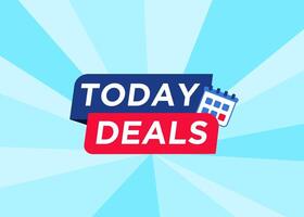 Stylist and colorful shape with Today Deals text for promotional tag label design for advertisement vector