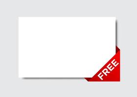 Free text on ribbon cover the bottom right corner of blank white space vector