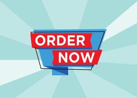Stylist and colorful Order Now text for promotional tag label design for advertisement vector