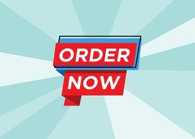 Order Now text with stylist and colorful element, promotional tag label design for advertisement vector
