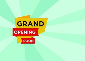 Promotional tag label design for advertisement with text Grand Opening incorporated with stylist and colorful shape vector