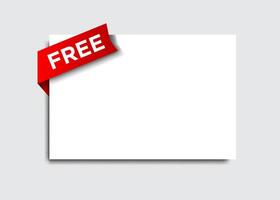 Folded ribbon with free text appear diagonal from top left of blank white space vector