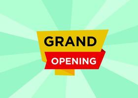 Grand Opening tag label design text with stylist and colorful element, promotional for advertisement vector
