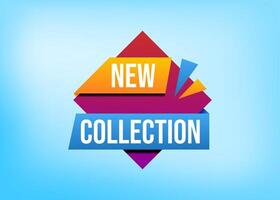 New Collection tag label design text with stylist and colorful element, promotional for advertisement vector