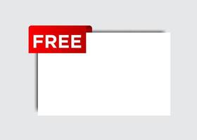 Free text on a red paper appear from top left side of blank white space vector