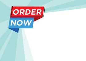 Promotional tag label design for advertisement with text Order Now, incorporated with stylist and colorful shape vector